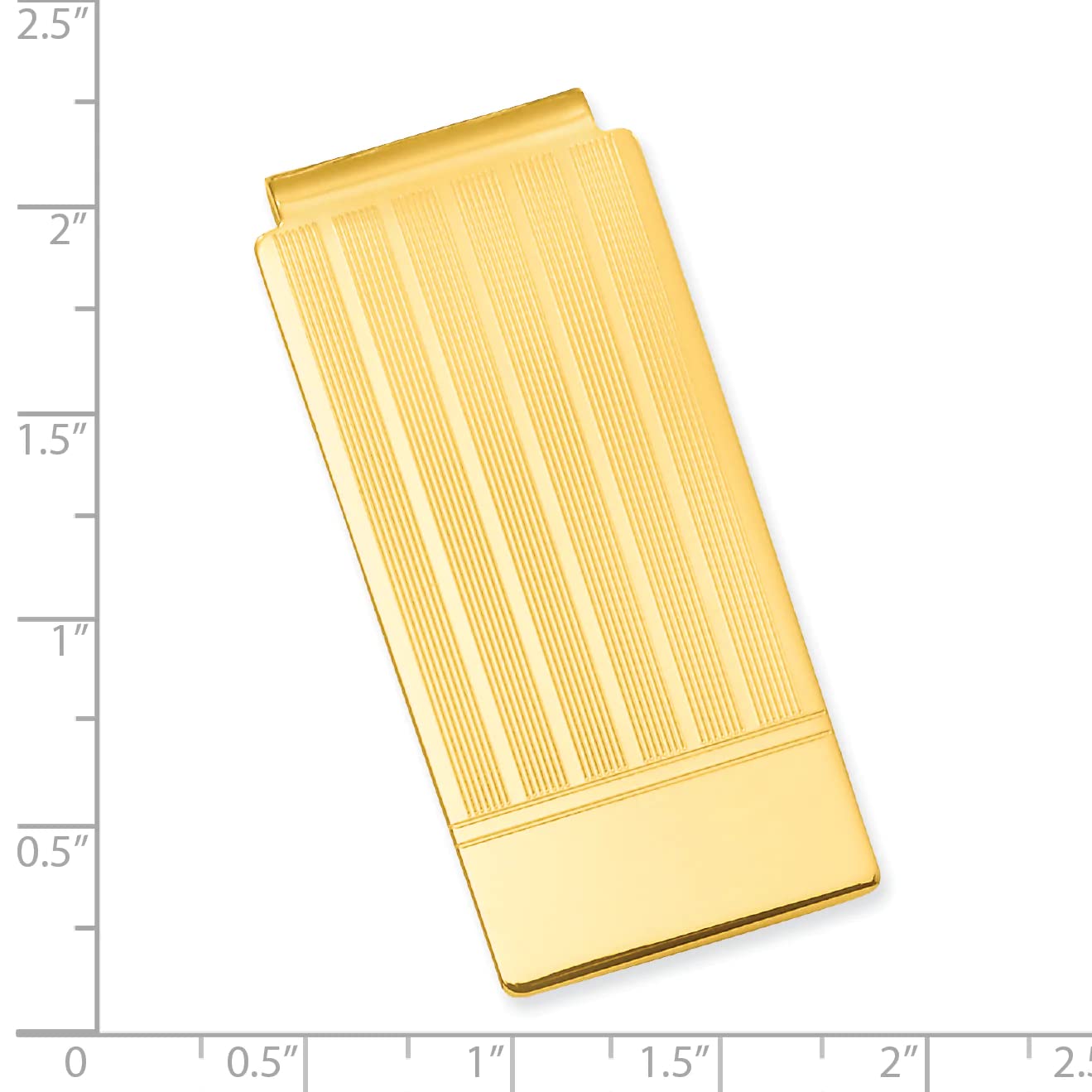 Primal Gold-plated Kelly Waters Etched Lines Hinged Money Clip