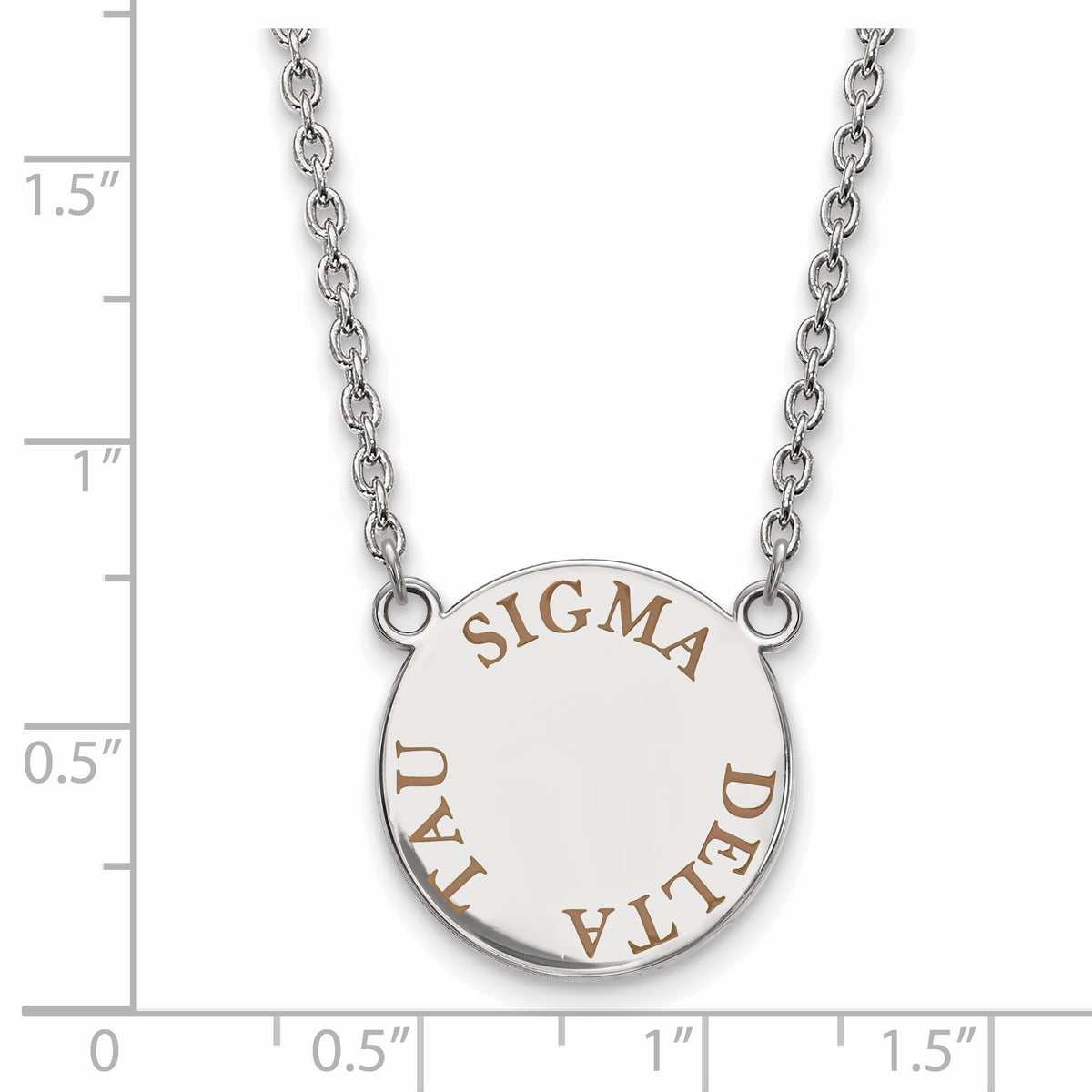 Sterling Silver 18in Official Licensed Greek Sororities Sigma Delta Tau Small Enamel Pendant w/Necklace