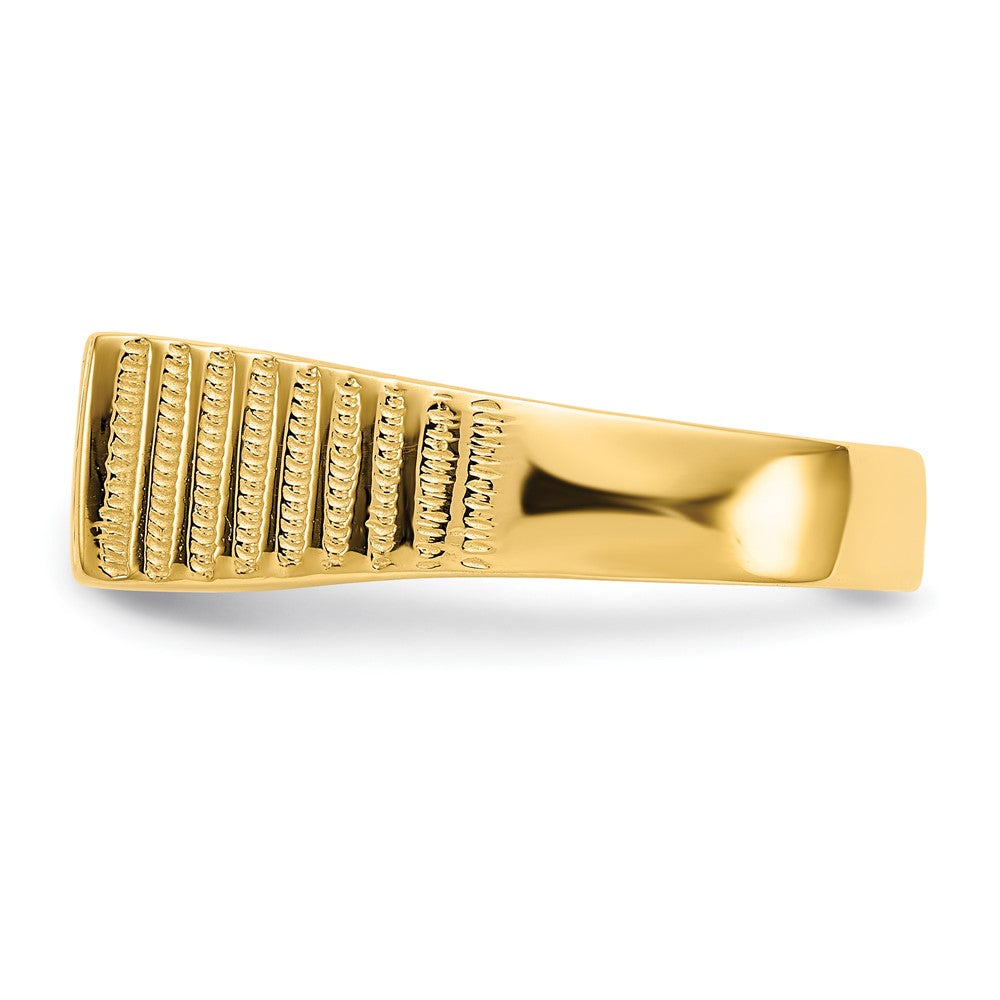 14k 7.0x15.0mm Open Back Men's Signet Ring Size 9.5