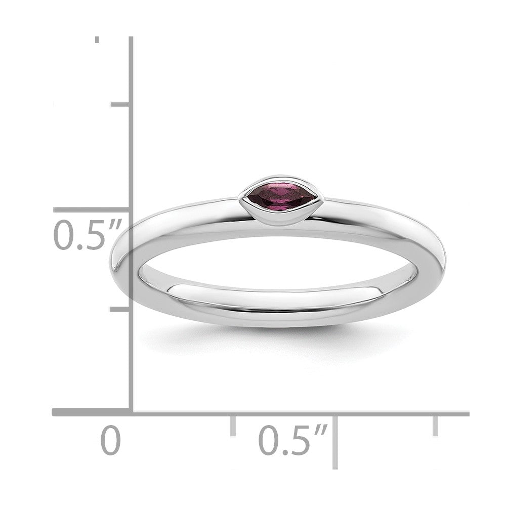 Sterling Silver Stackable Expressions Rhodolite Garnet Ring Size -6