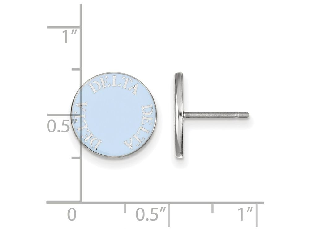 Sterling Silver Official Licensed Greek Sororities Delta Delta Delta (???) Enameled Post Earrings