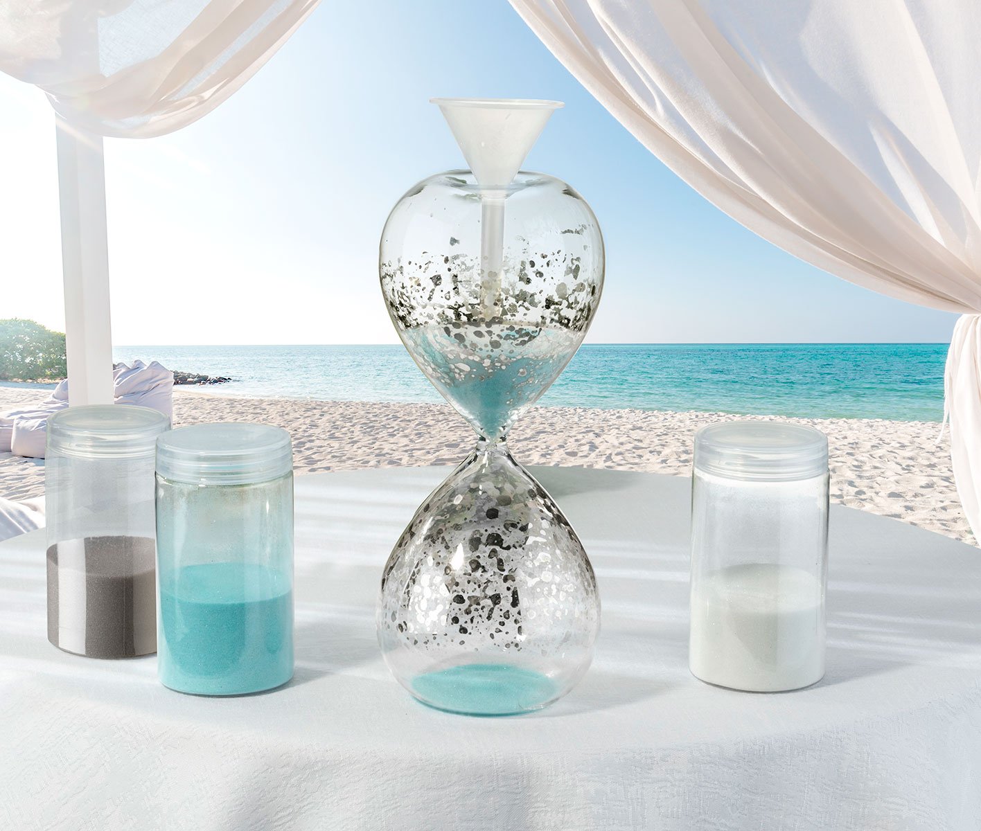 Lillian Rose Unity Sand Hour Glass, 8" x 3.25", Clear