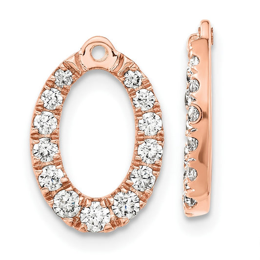 14k Rose Gold 5/8 carat Lab Grown Diamond VS/SI+ G+ Oval Earring Jackets