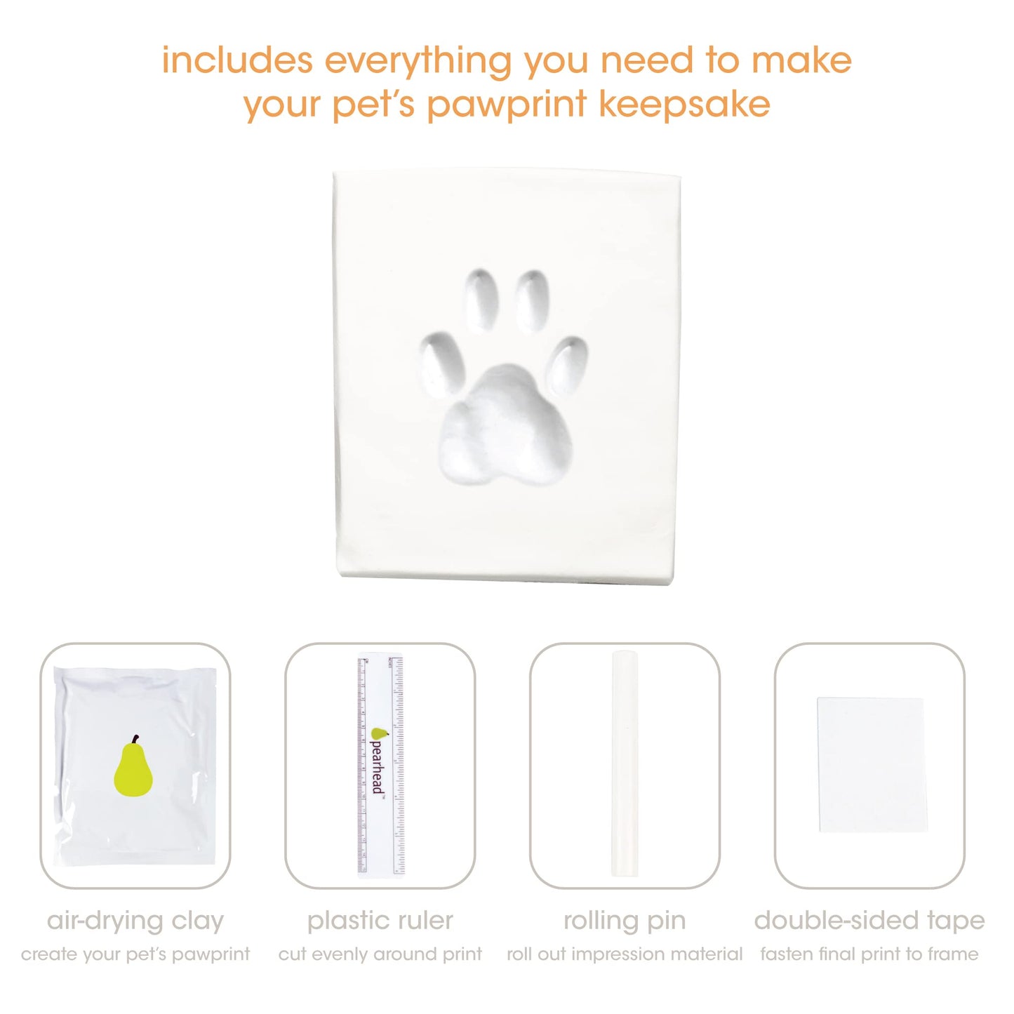 Pawprints Brown Wood 4x6 Photo Frame with Clay Tools and Instructions QGM15724