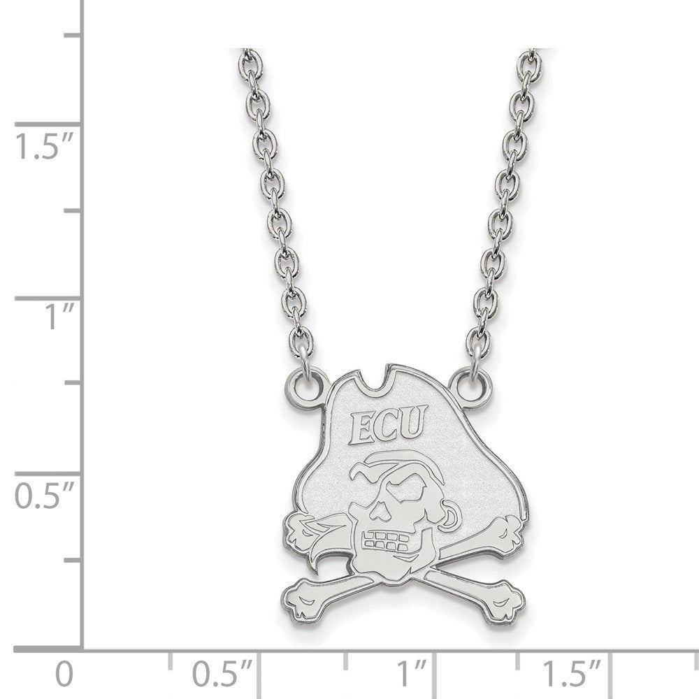 LogoArt Sterling Silver East Carolina University Large Pendant Necklace Female Adult