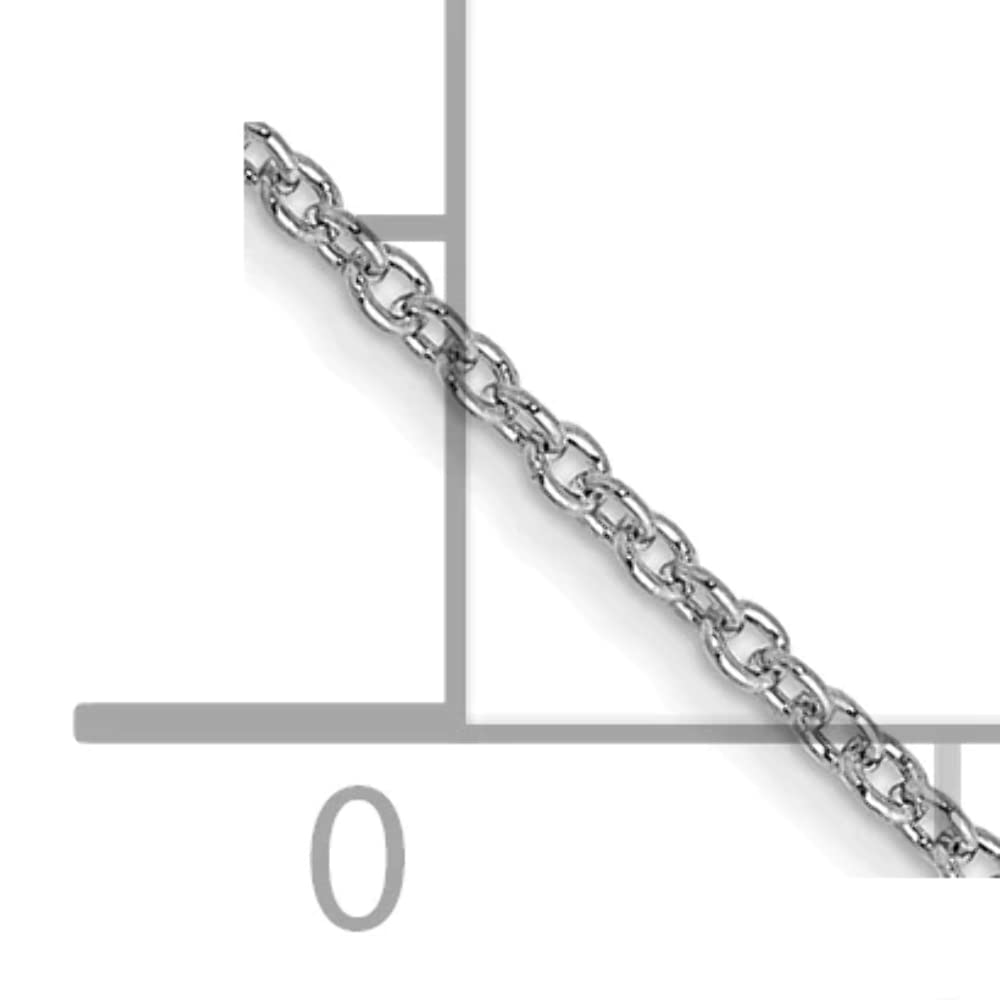 14K White Gold 9 inch 1mm Round Open Link Cable with Lobster Clasp Anklet