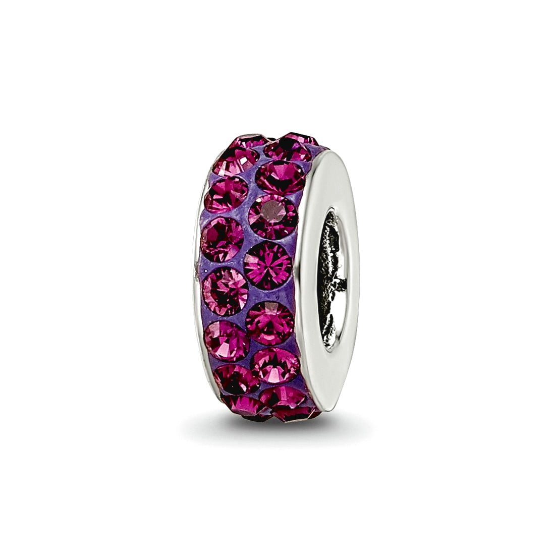 Sterling Silver Reflections Feb Double Row Preciosa Crystal Bead