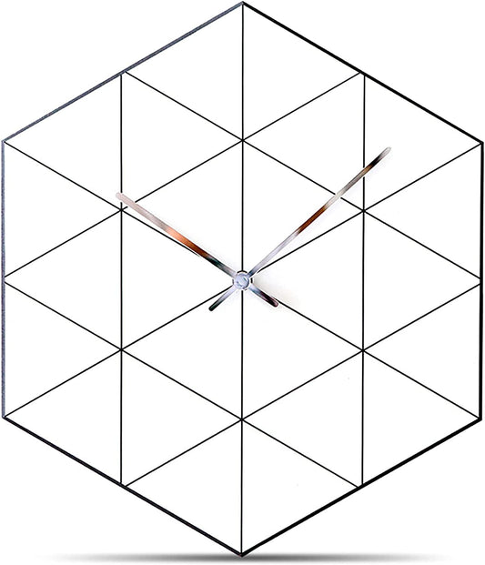 Modern Minimalist Geometric Wall Clock (Black)