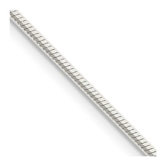 Sterling Silver 1.25mm Octagonal Snake Chain 22 Inches