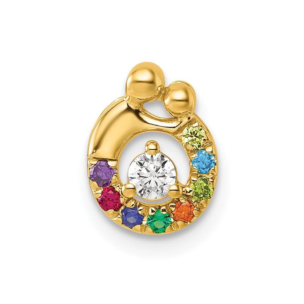 14k 8 Birthstone and Dia Mother/Child Chain Slide Semi-mount