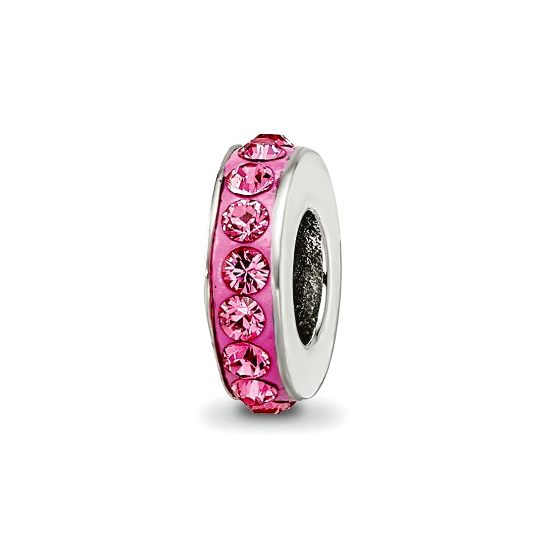 Sterling Silver Reflections Oct Single Row Preciosa Crystal Bead