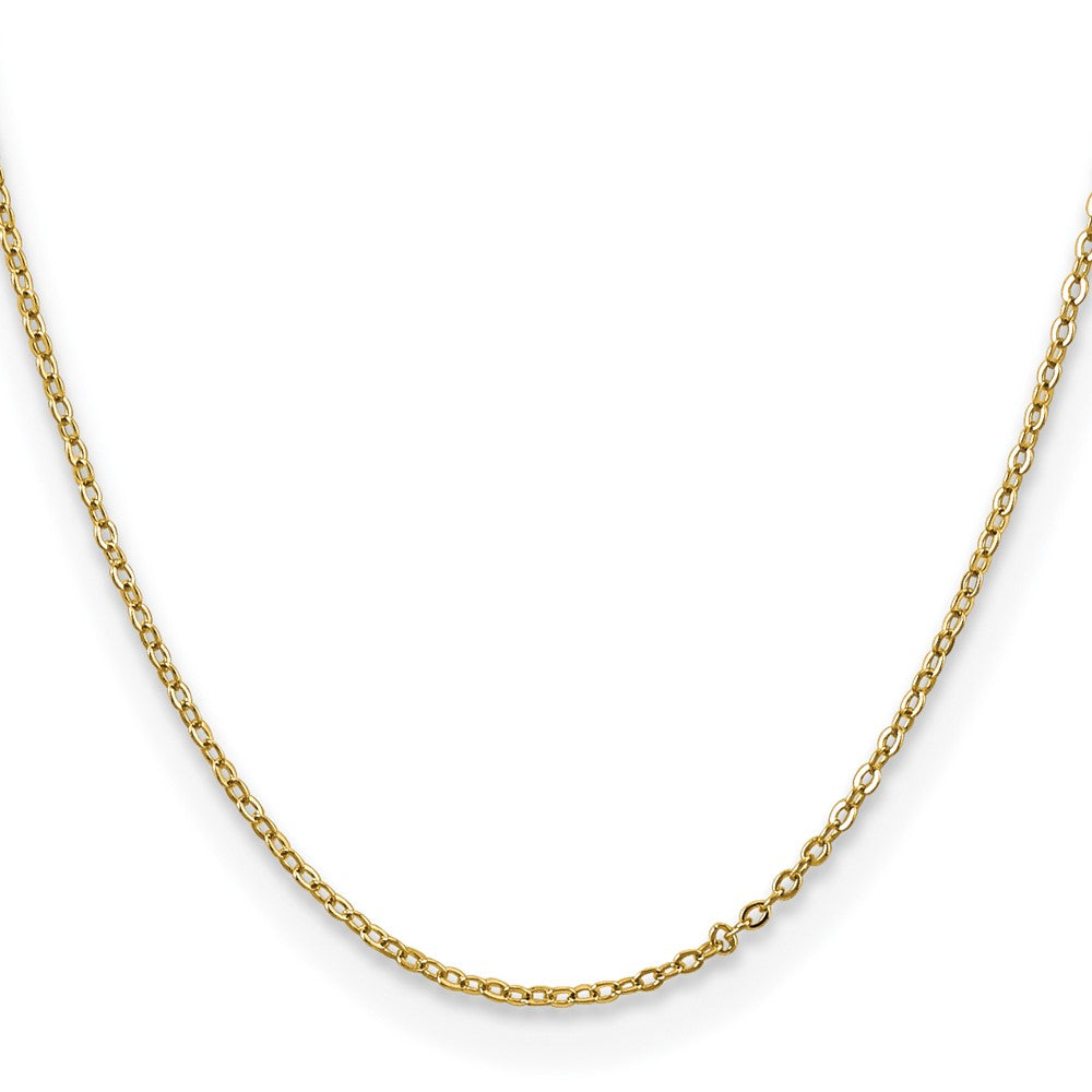 Yellow Rhodium over Brass 1.70mm Plated Rolo Chain