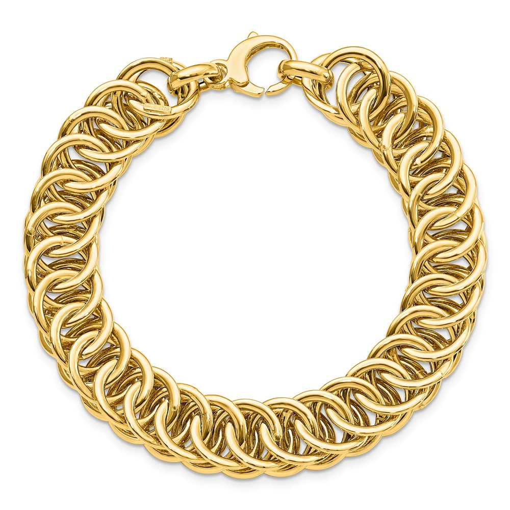 14K Polished D/C Reversible Bracelet 7.5  inches
