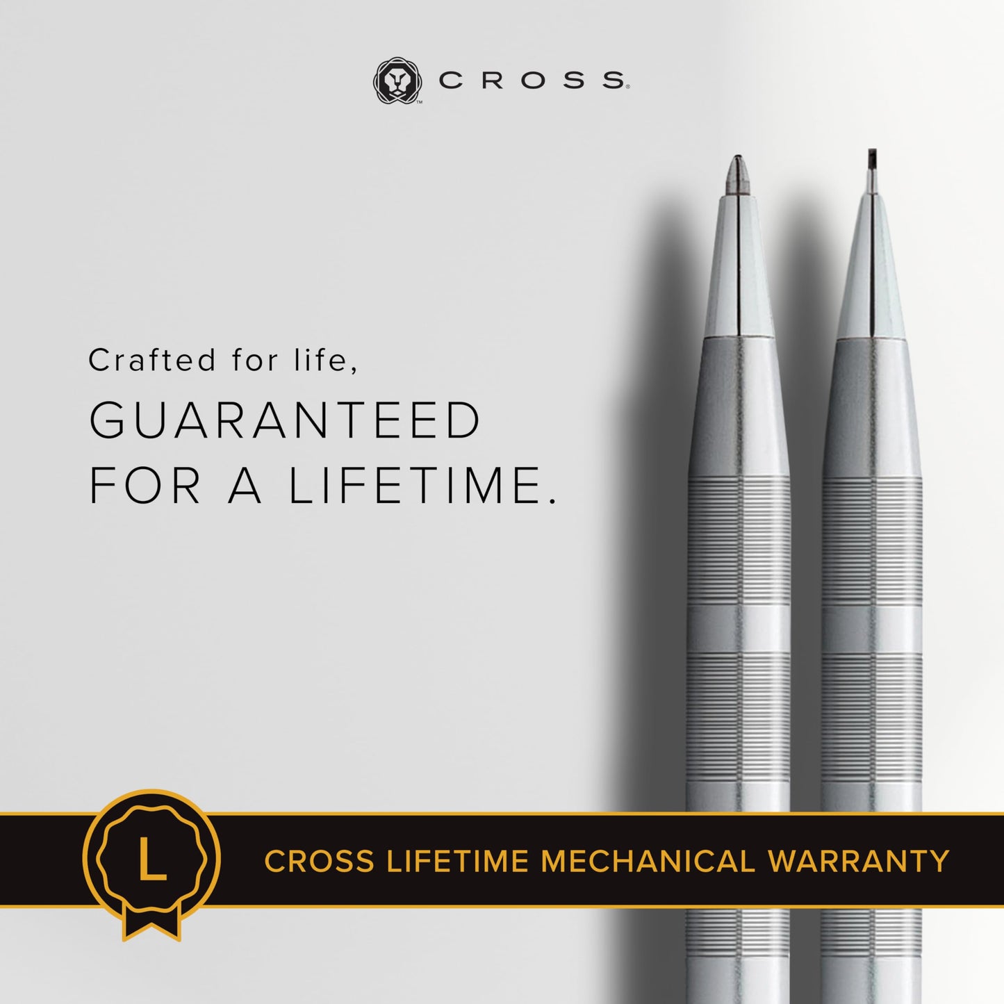 Cross Classic Century Refillable Medium Ballpoint Pen and 0.5mm Pencil Set, Includes Premium Gift Box - Satin Chrome