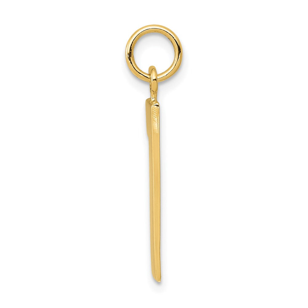 14k  Large Polished Number 1 Charm
