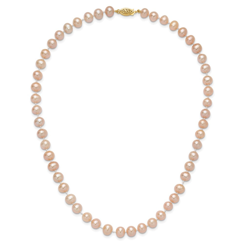 14k 7-8mm Pink Near-Round Freshwater Cultured Pearl 16 inch Necklace