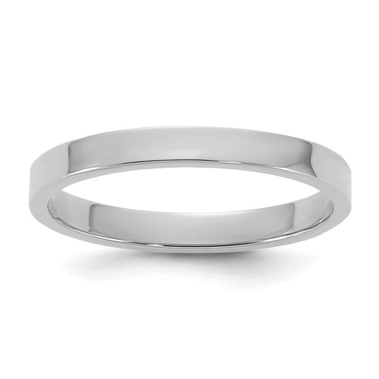 10K White Gold High Polished 2mm Flat Band Size 3 Baby / Children's Ring