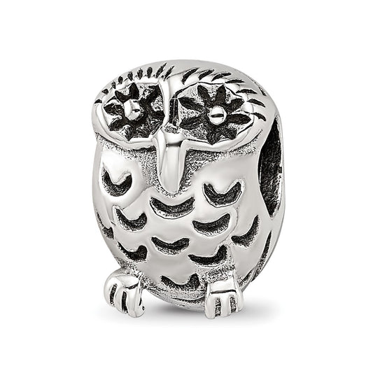Sterling Silver Reflections Owl Bead