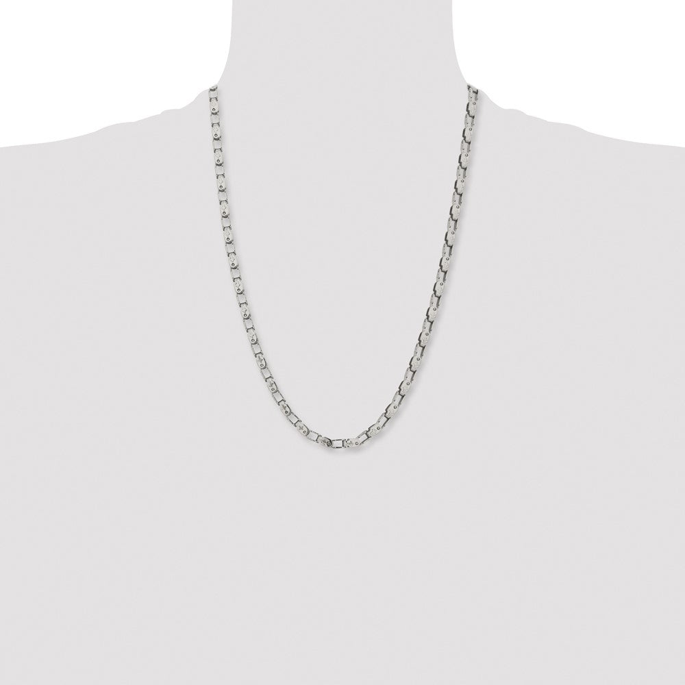 Stainless Steel Polished Fancy Link 24in Chain