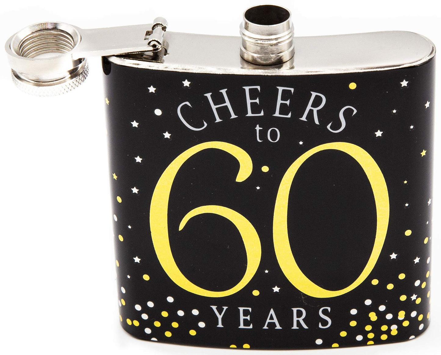 6 oz Stainless Steel Alcohol Flask Special Birthday Milestone Celebration (Cheers Series)