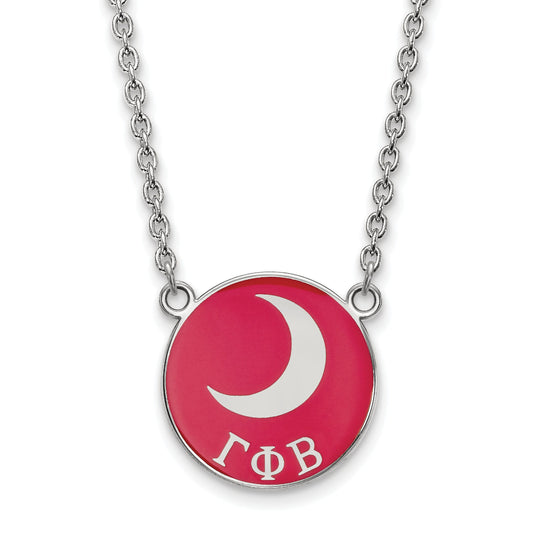Sterling Silver 18in Official Licensed Greek Sororities Gamma Phi Beta (???) Small Enamel Pendant w/Necklace