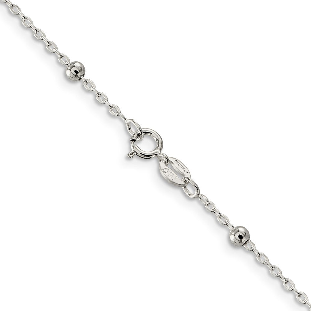 Sterling Silver 1.3mm Fancy Beaded Chain 16 Inches