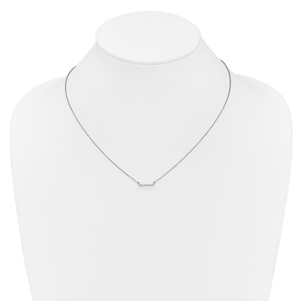 14k White Gold Diamond Bar 18 inch Necklace