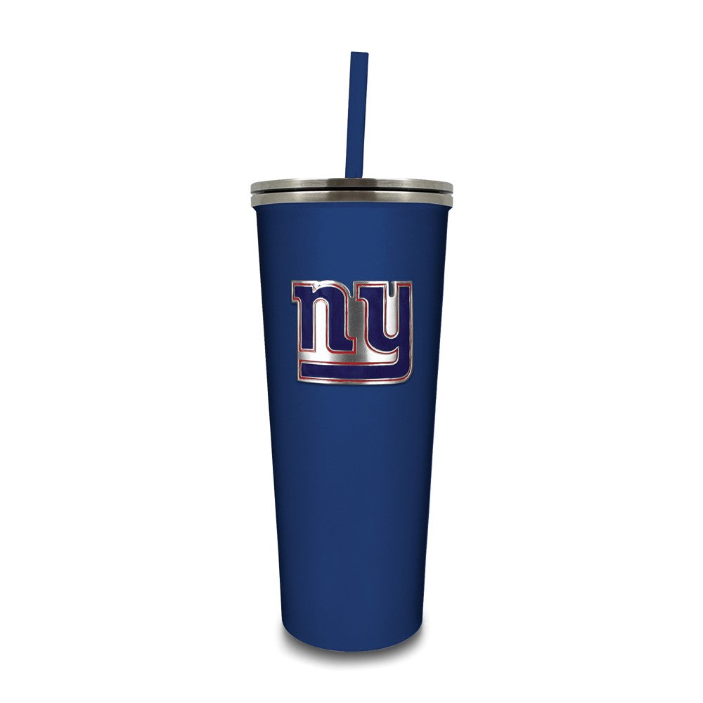 NFL New York Giants Stainless Steel 24 ounce Skinny Tumbler with Emblem and Straw