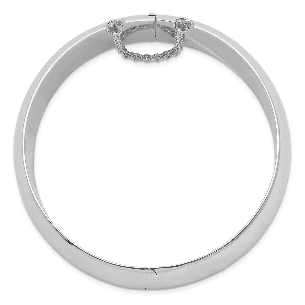 Sterling Silver Rhodium-plated 20mm Fancy Hinged Bangle Bracelet 7.25 inches