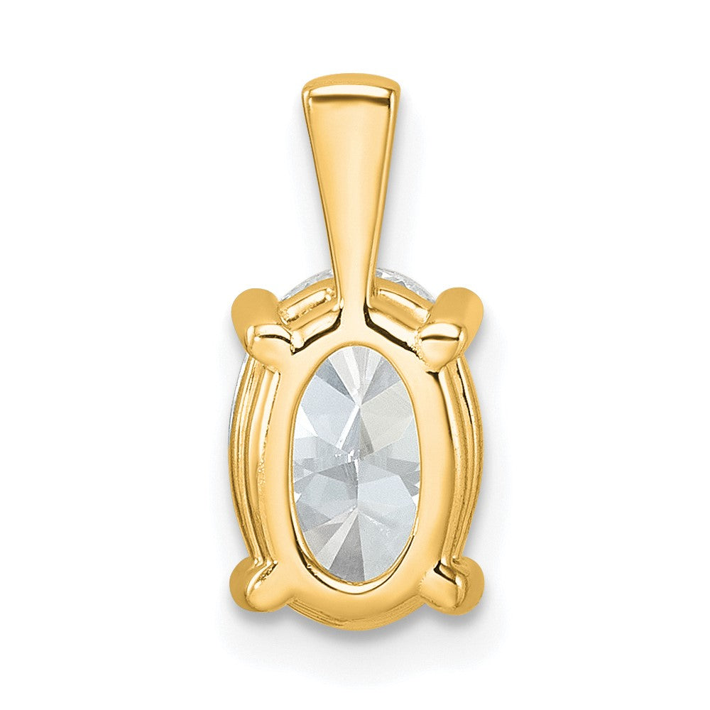 14k 2 carat Lab Grown Diamond VS+ F+ Oval Complete Four Prong Pendant