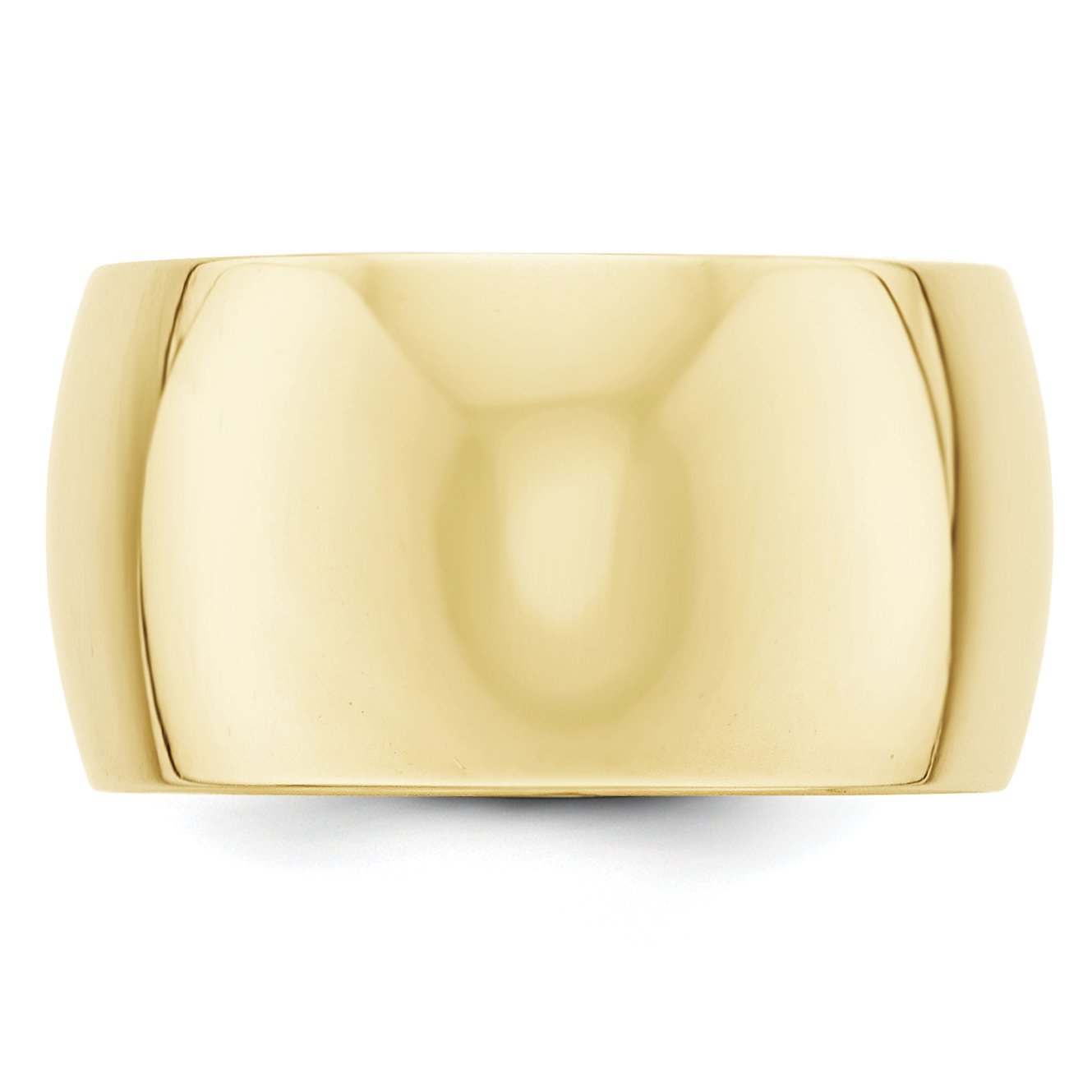 10k Yellow Gold 12mm Half Round Wedding Band Size 10.5