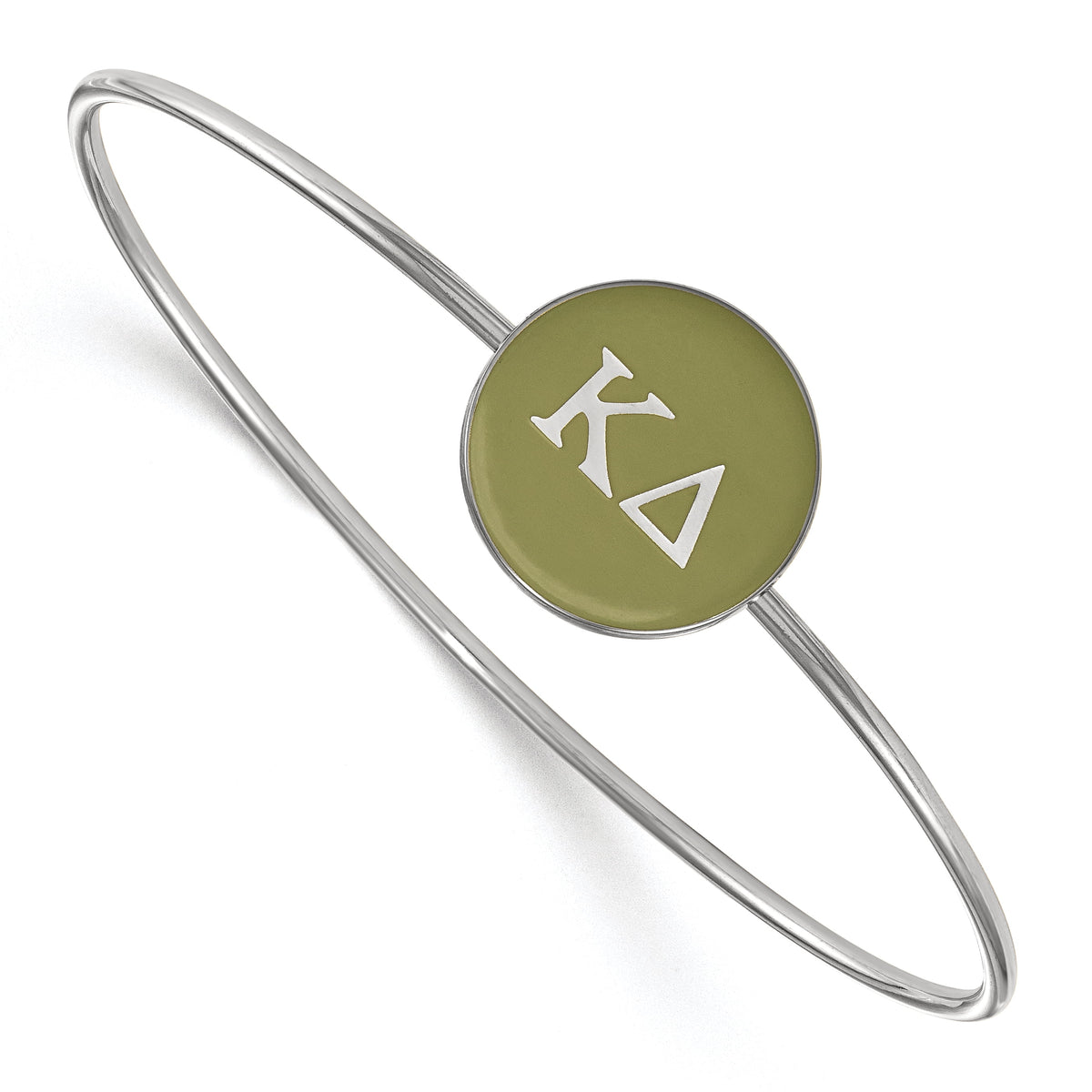 Sterling Silver Official Licensed Greek Sororities Kappa Delta (??) Enameled Slip-on Bangle
