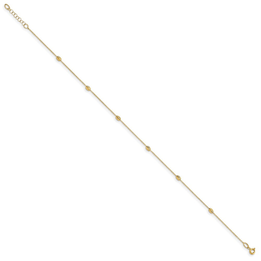 14K Polished and D/C with 1in ext. Anklet