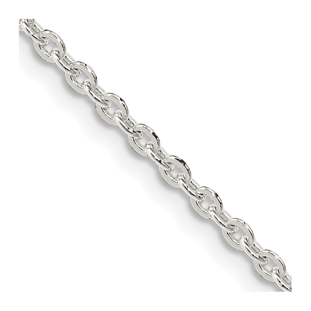 Sterling Silver 2mm Flat Link Cable Chain 16 Inches