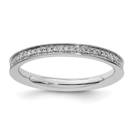 Sterling Silver Stackable Expressions & Diamonds Polished Ring Size -7
