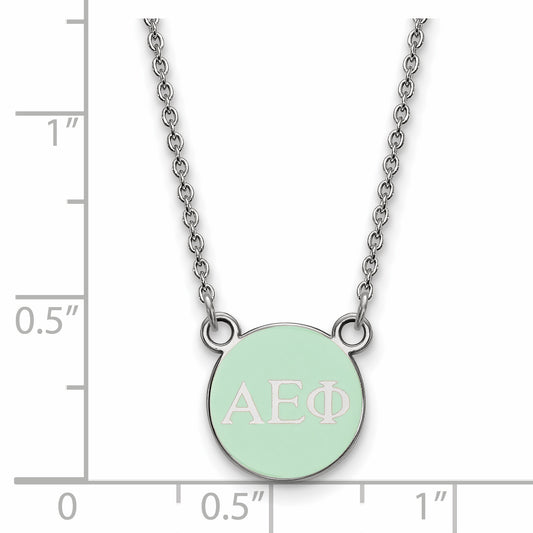 Sterling Silver 18in Official Licensed Greek Sororities Alpha Epsilon Phi XS Enamel Pendant w/Necklace
