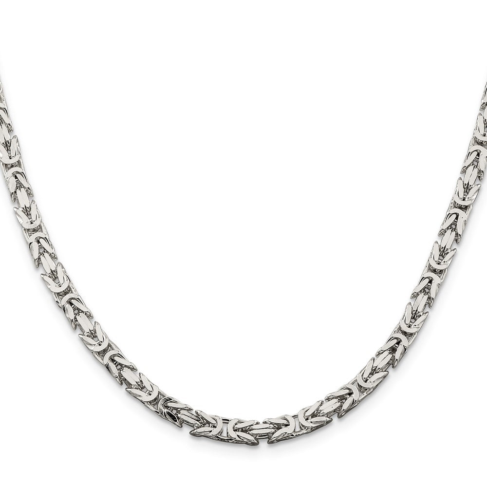 Sterling Silver 4.25mm Byzantine Chain 30 Inches