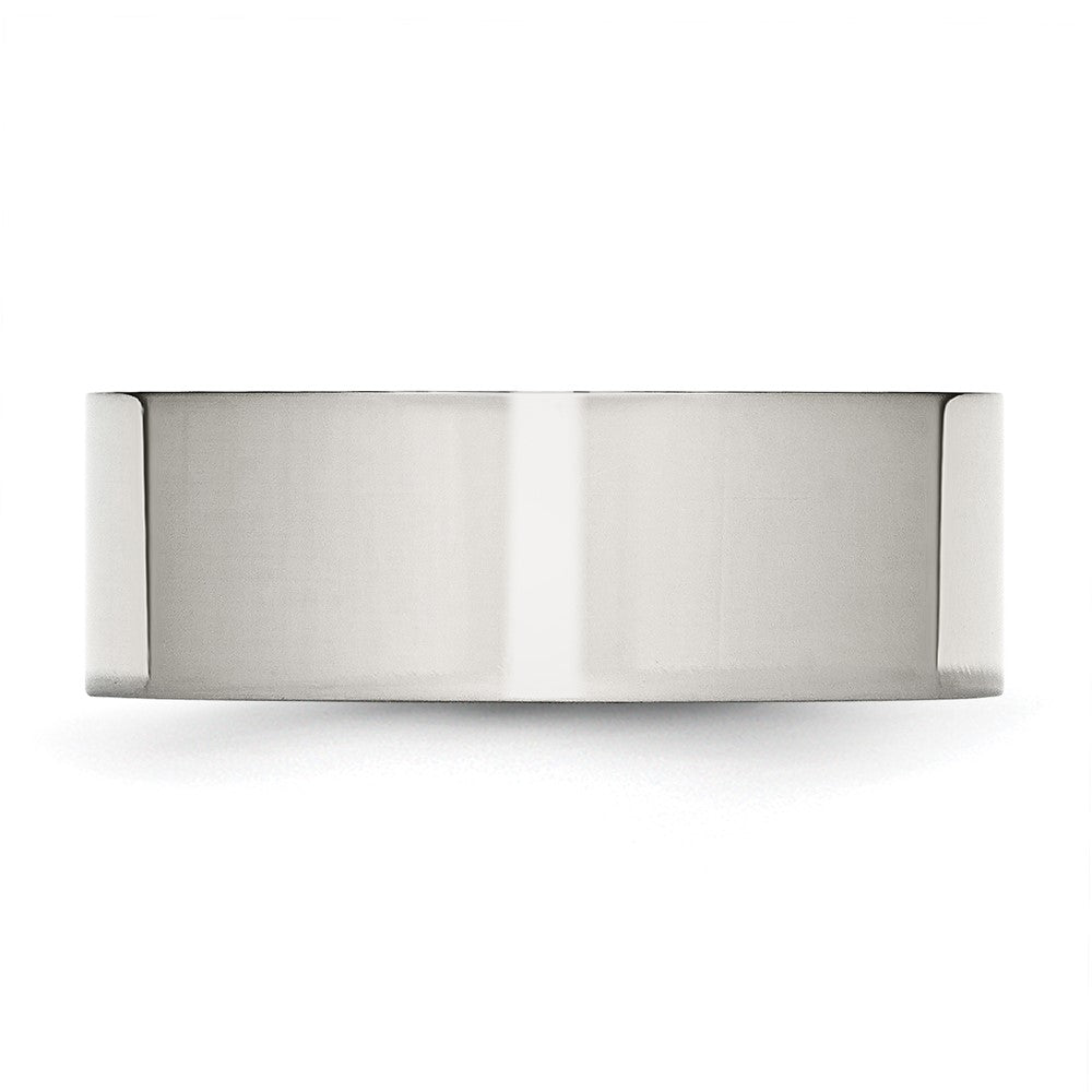 Stainless Steel Polished 8mm Flat Band Size - 6