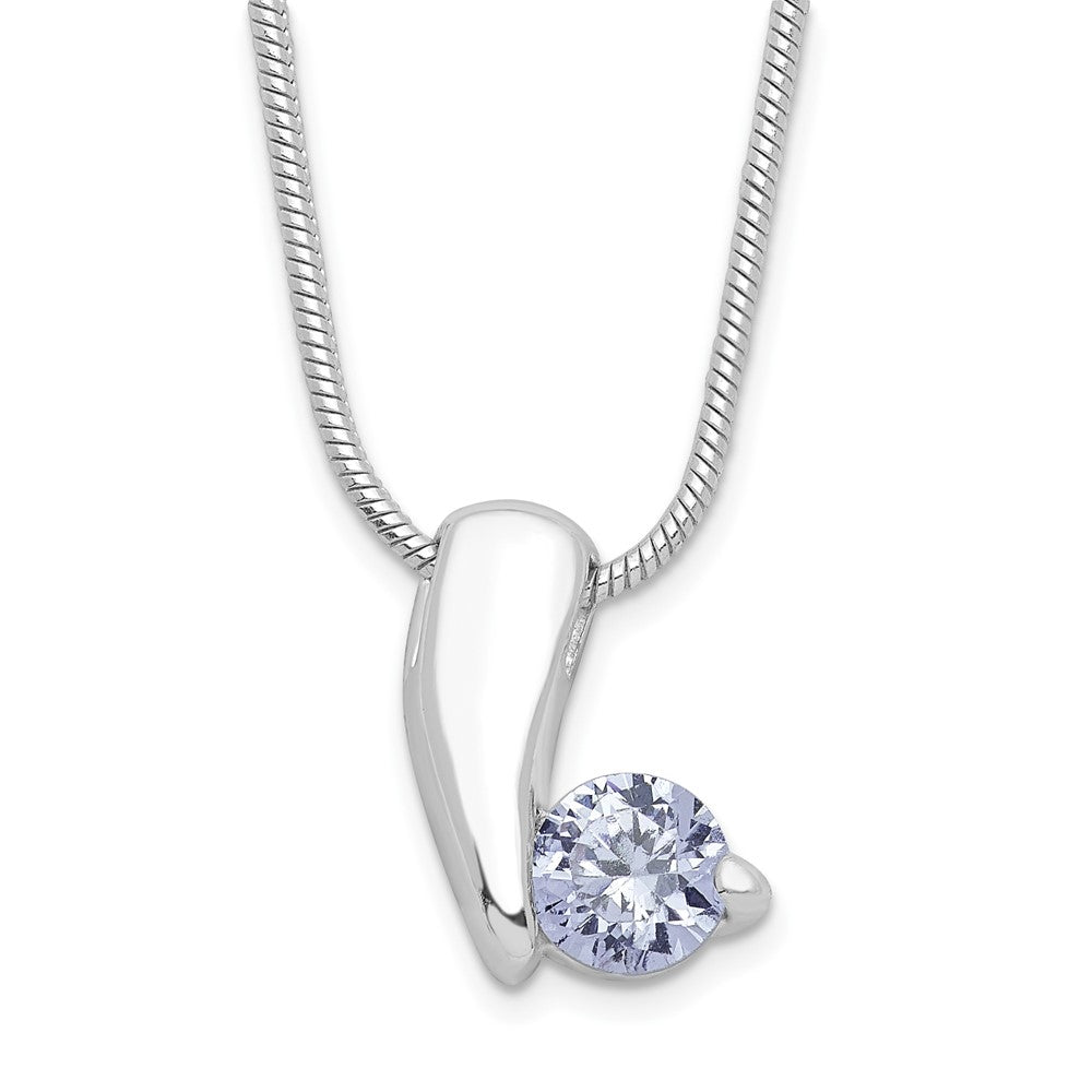 Sterling Silver Purple CZ Necklace