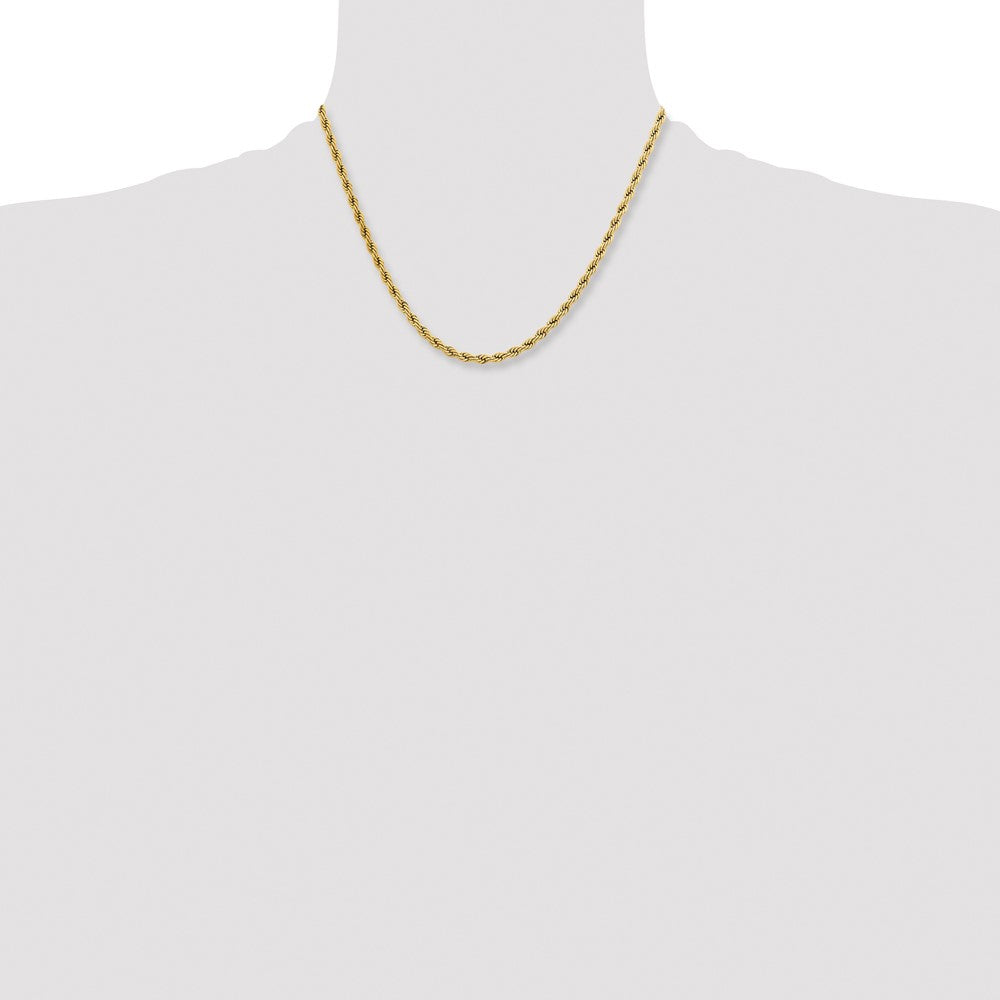 Stainless Steel Polished Yellow IP-plated 4mm 18 inch Rope Chain