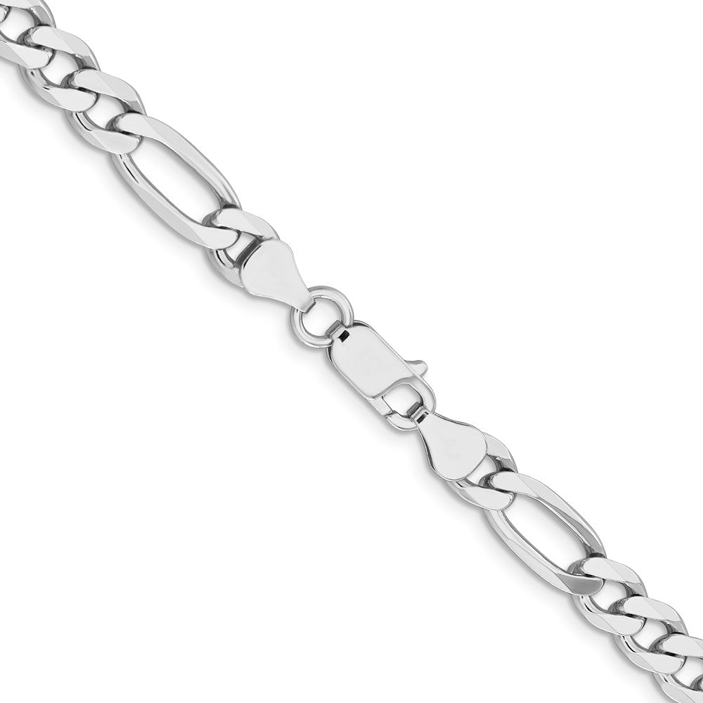Sterling Silver Rhodium-plated 6.5mm Figaro Chain 20 Inches