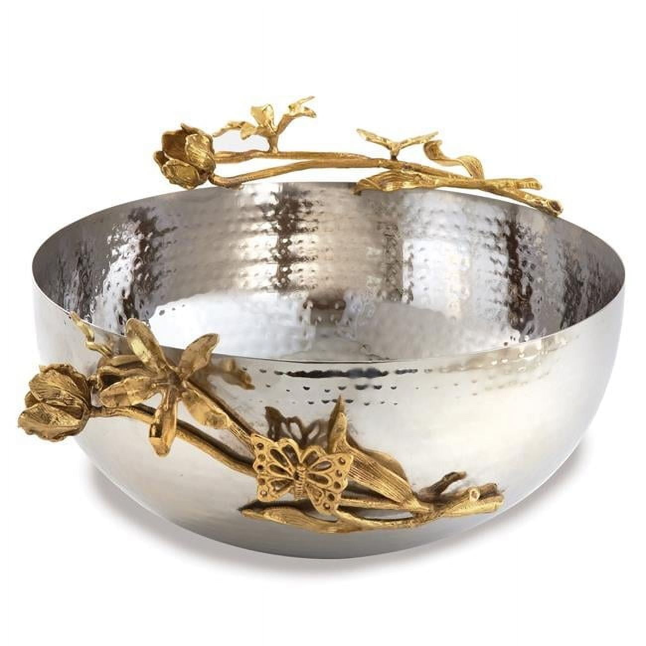 Leeber 70060 11.5 x 5.25 in. Butterfly Centerpiece Serving Bowl, Silver & Gold