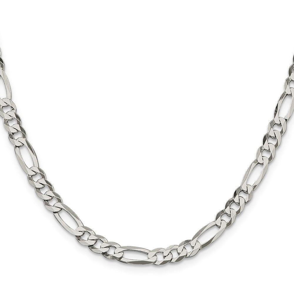 Sterling Silver 5.5mm Lightweight Flat Figaro Chain 16 Inches