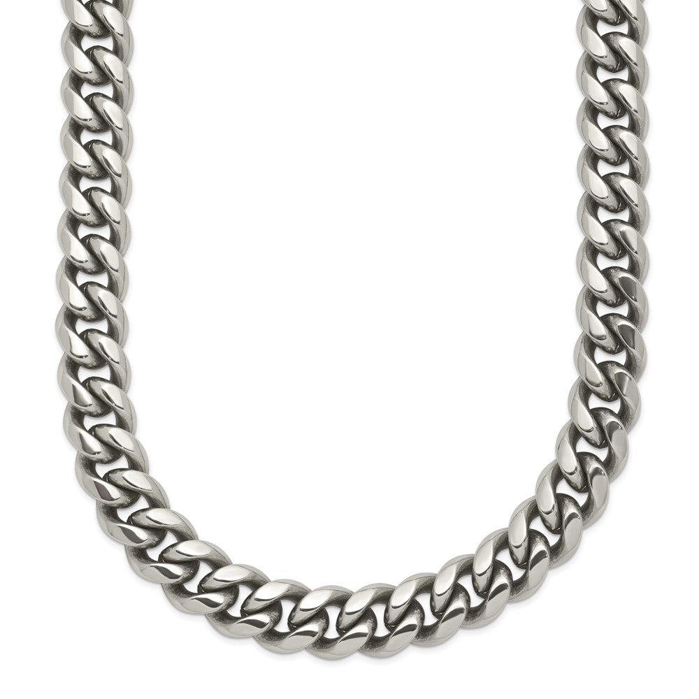 Stainless Steel Polished 8mm 24in Curb Link Necklace