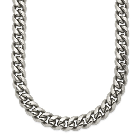 Stainless Steel Polished 8mm 24in Curb Link Necklace