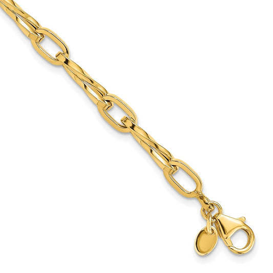 14K Polished Fancy Link Bracelet 7.5  inches