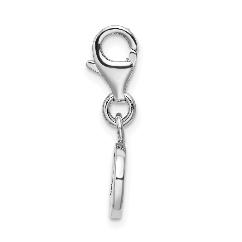 Sterling Silver RH Hammered Awareness Ribbon Lobster Clasp Charm