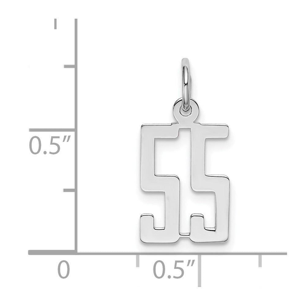 Sterling Silver/Rhodium-plated Elongated Number 55 Charm