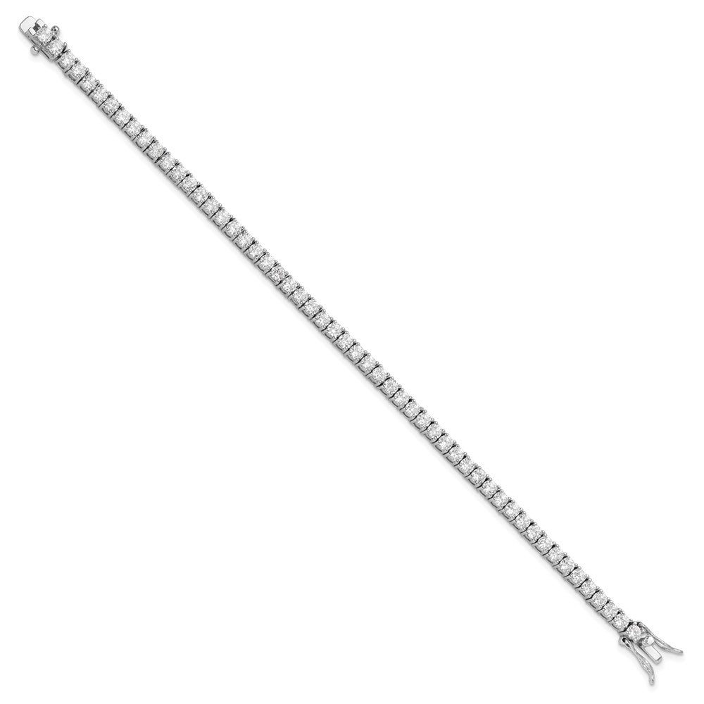 Cheryl M Sterling Silver Rhodium-plated Brilliant-cut CZ 7 Inch Tennis Bracelet 7 inches