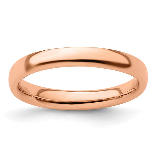 Sterling Silver Stackable Expressions Pink-plated Polished Ring Size -9